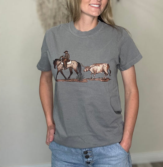Gray Longhorn Comfort T-Shirt